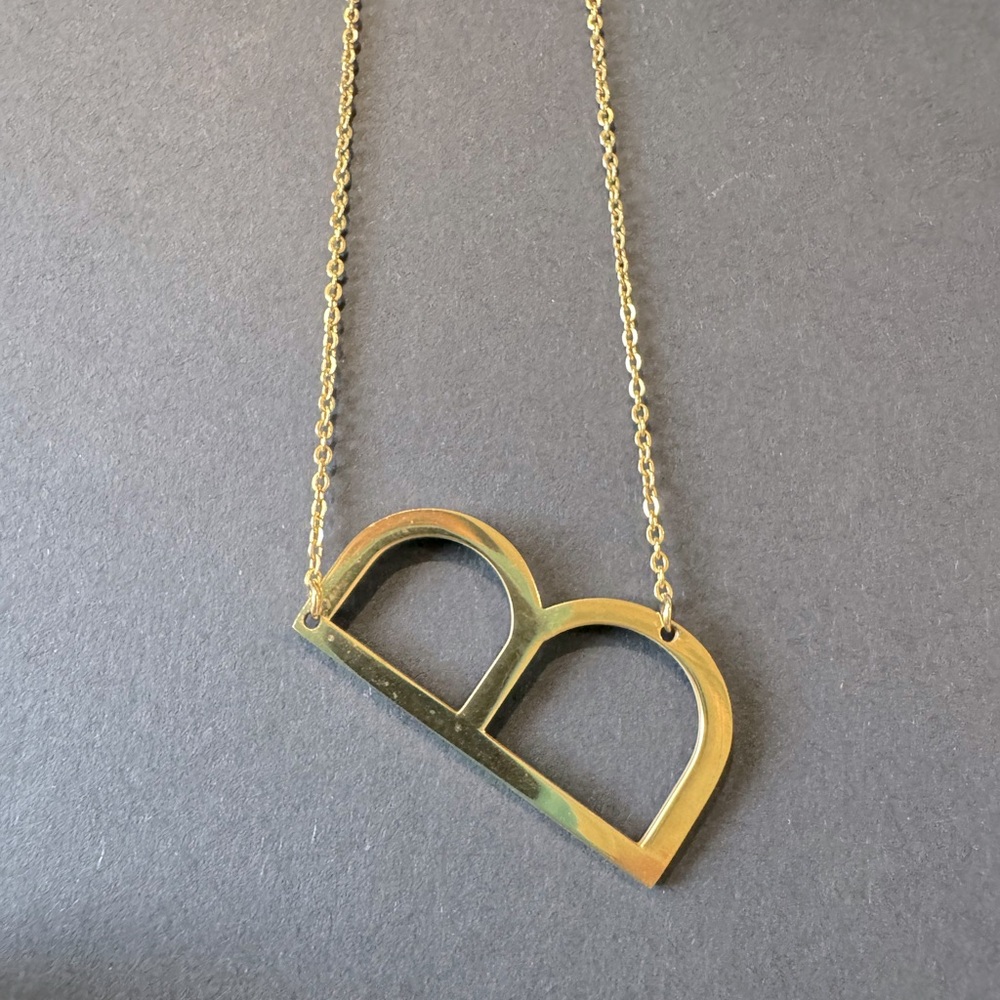 Gold “B” Necklace